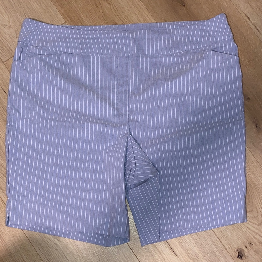 NWT Women's (2X) Hilary Radley Blue/White Pinstripe Pullover Shorts. NWT.